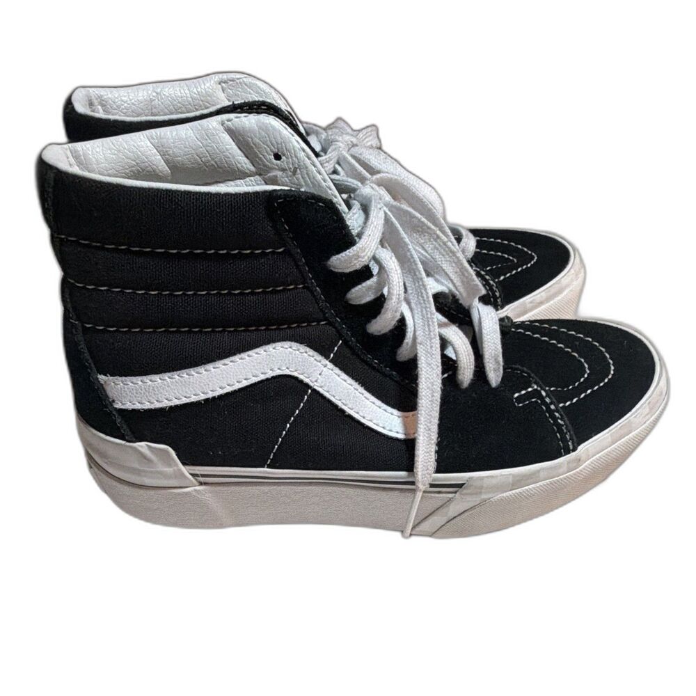 VANS Sk8-Hi Stacked Sneakers Women Black/White, Classic Platform - Picture 4 of 9